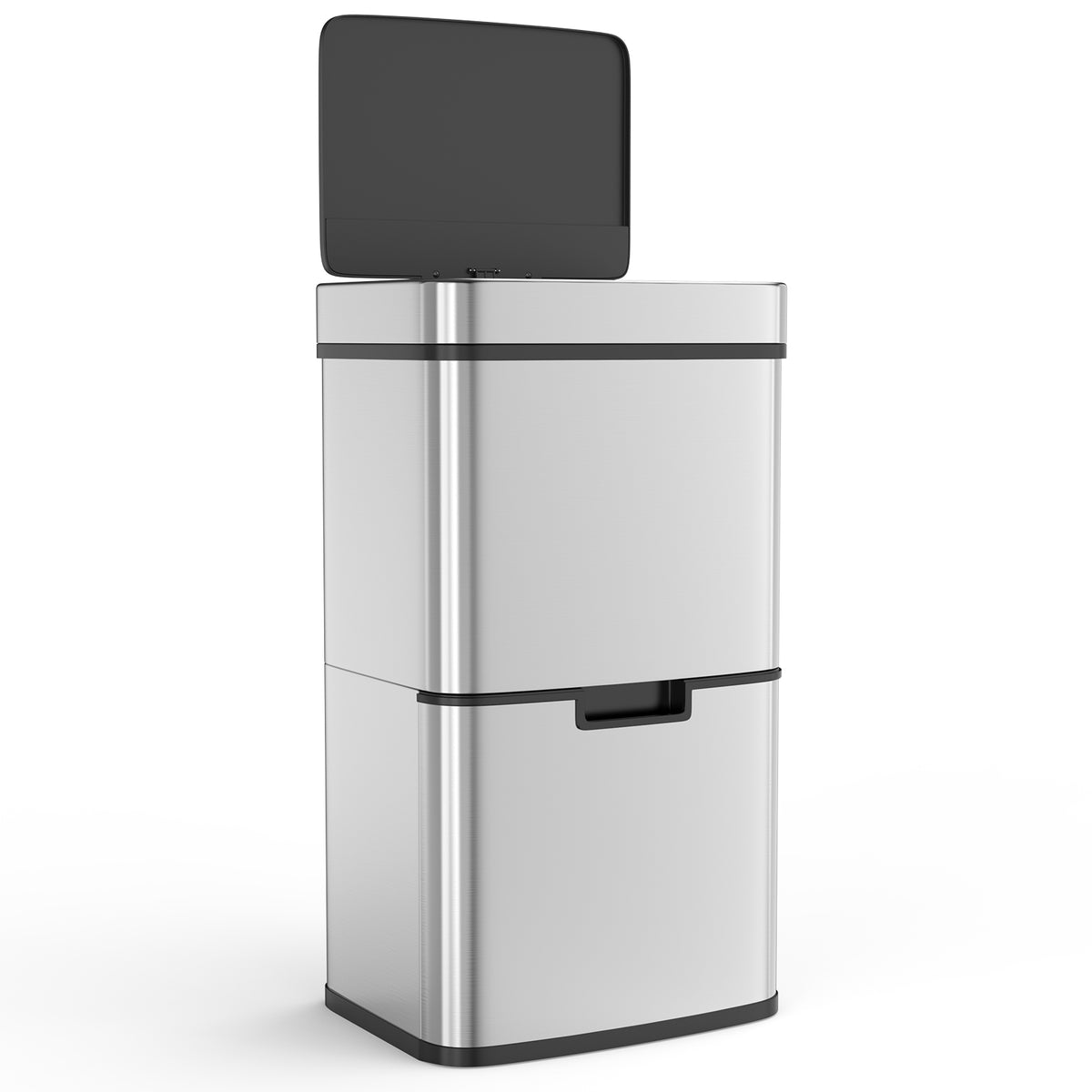 Smart Sensor Kitchen Trash Can – 16 Gallon Stainless Steel with Auto Lid & Recycling Sorter