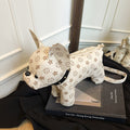 Women's Exquisite Cartoon French Bulldog Print Creative Color Block Small Square Bag Artsy Single Shoulder Crossbody Handbag