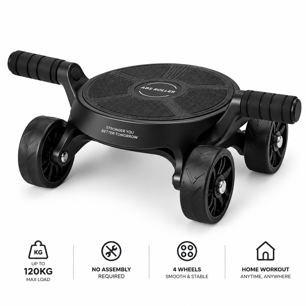 Fit Life Exercise Machine – 4-Wheel Ab Disc Trainer for Home Workouts