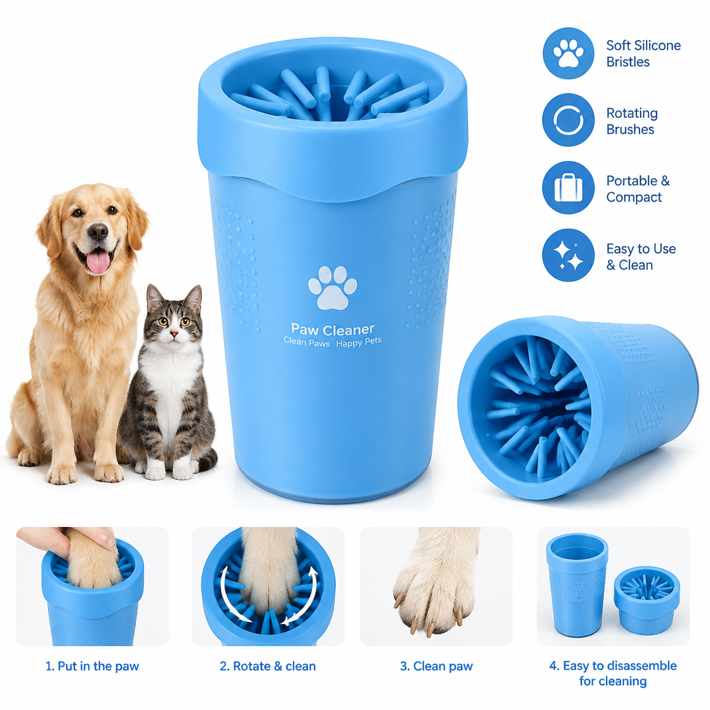 Pet Paws Cleaning Cup – Portable Paw Cleaner for Dogs & Cats