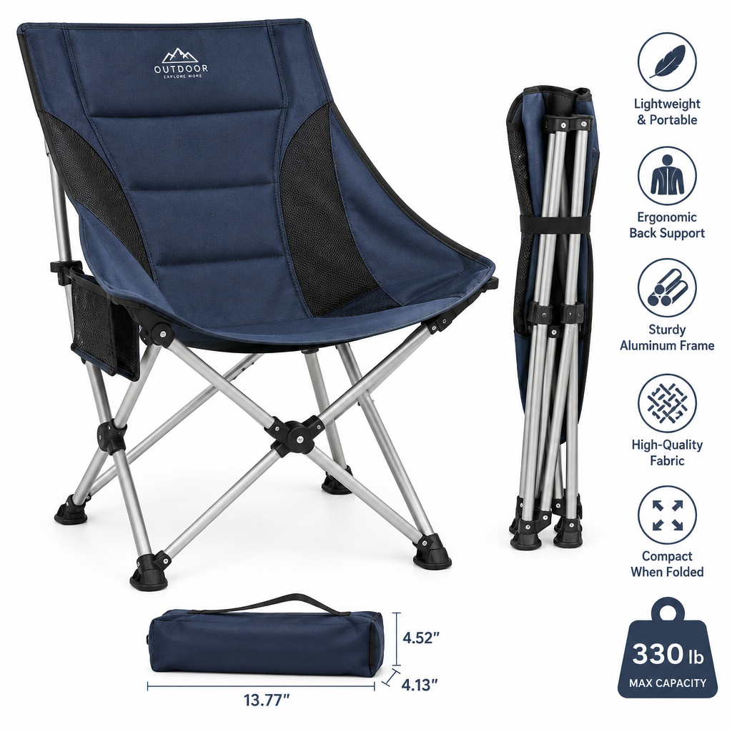 OutComfort Portable Chair – Lightweight Folding Outdoor Chair